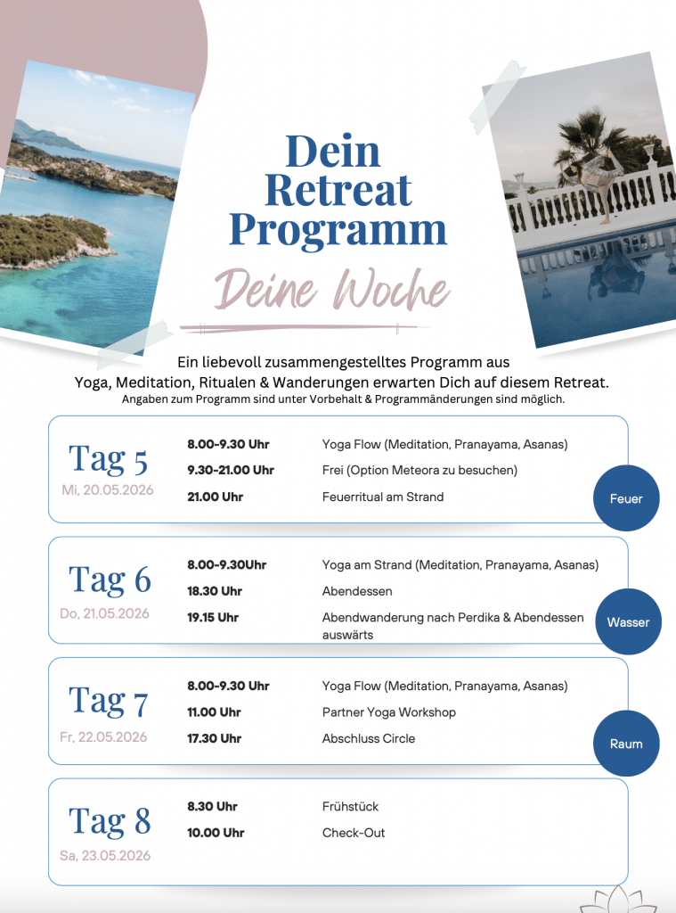 Yoga Retreat Griechenland 2026